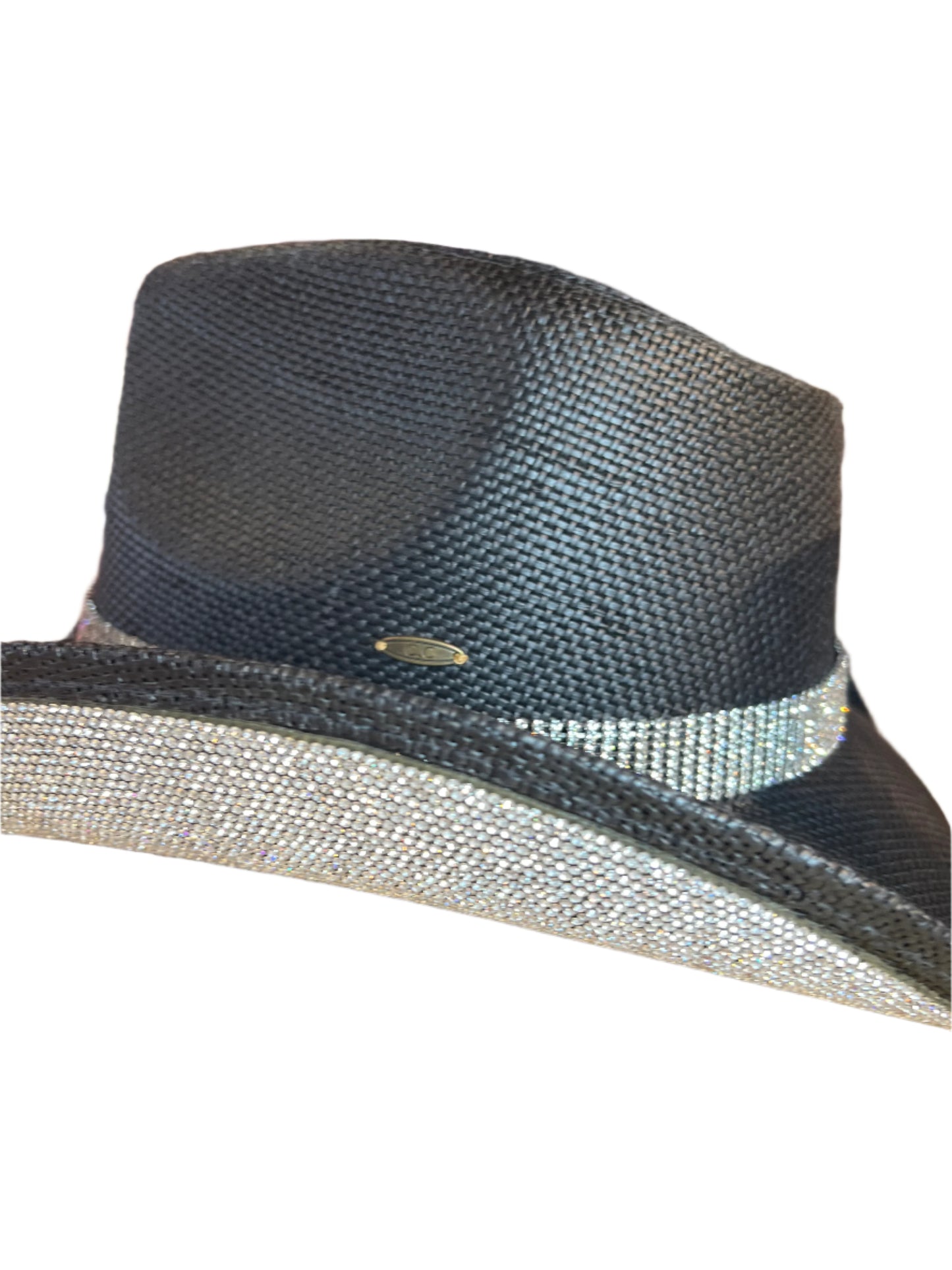 Black Rhinestone Brim Cowboy Hat