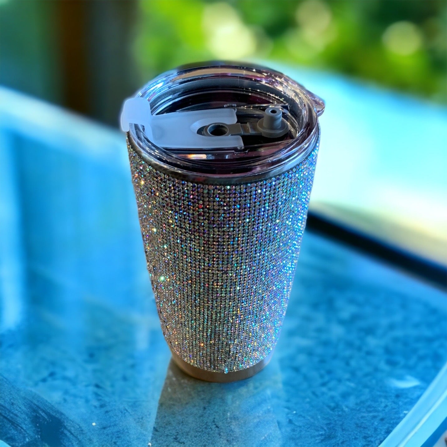 Silver Rhinetone Stainless Cup