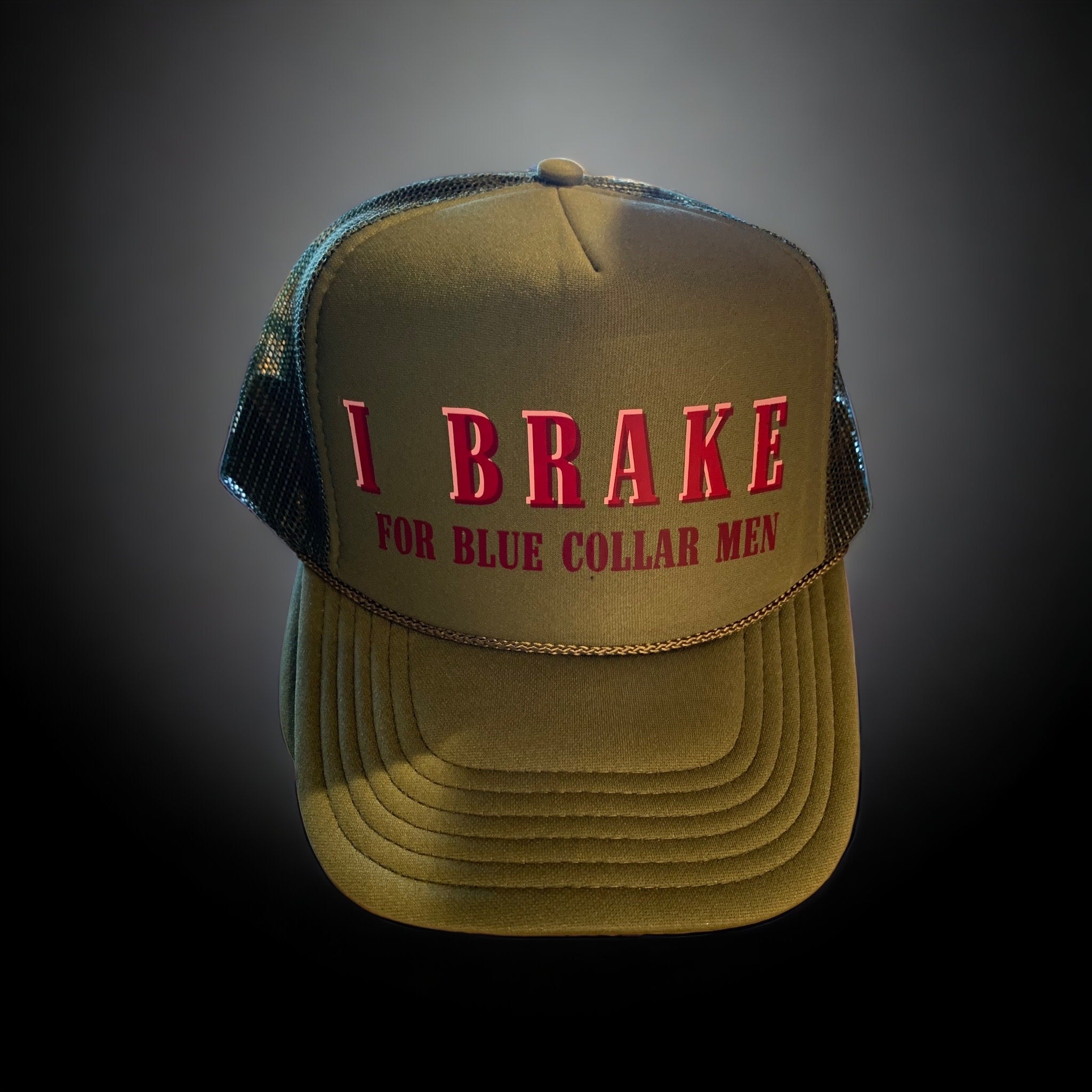 I brake for blue collar men Trucker Hat – Honky Tonk Party Shop