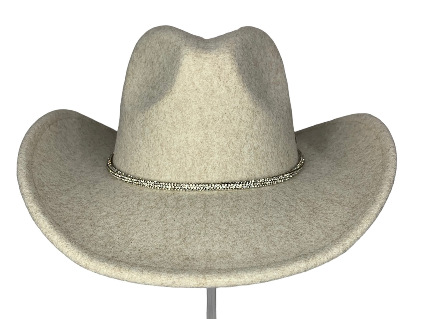 Vegan Felt Rhinestone String Cowboy Hat