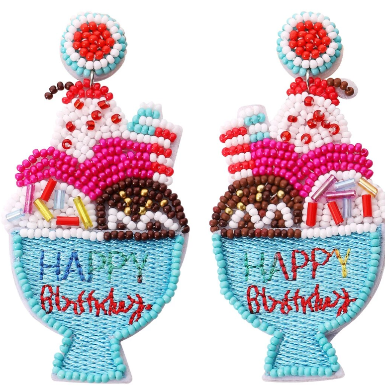 Happy Birthday Dangle Earrings