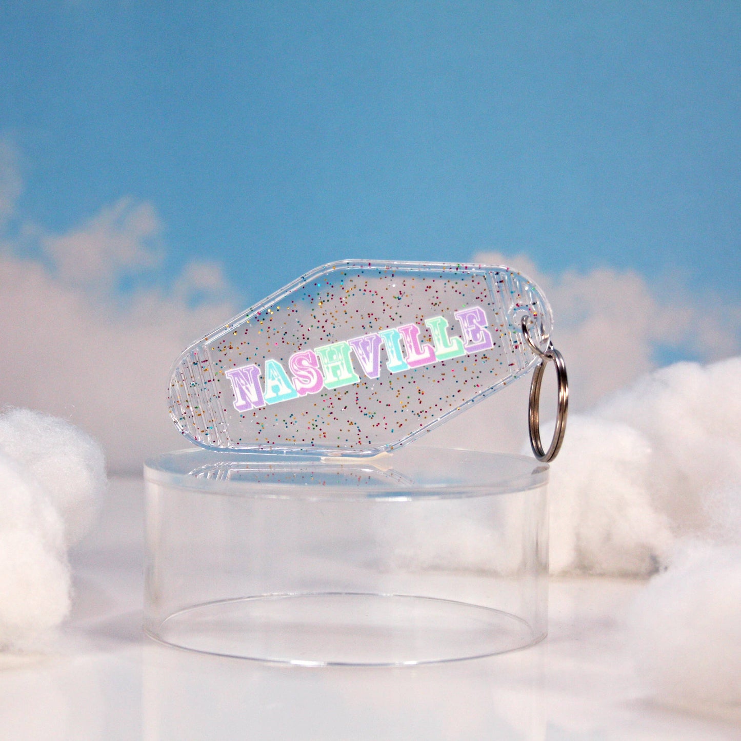 A Shop of Things - Glittery Nashville Keychain