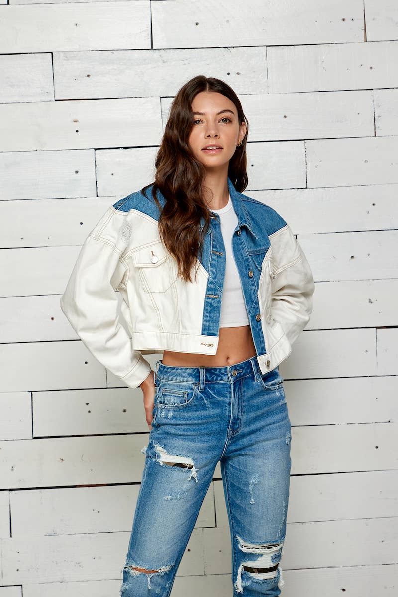 Oversized Two Tone Denim Jacket