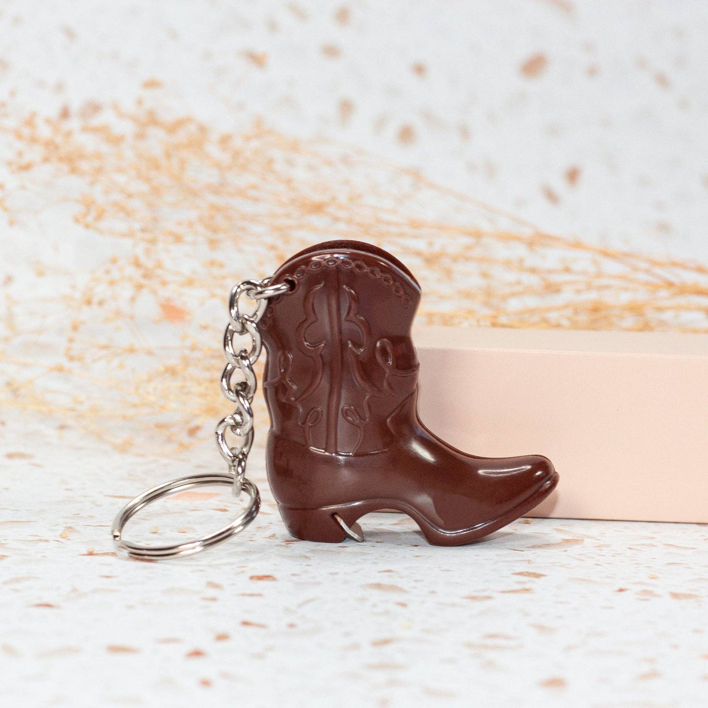 Boot Bottle Opener Keychain- Brown