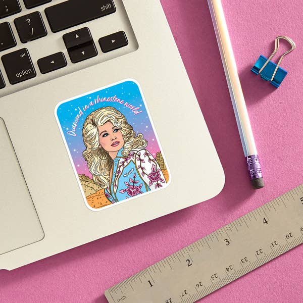 Dolly Diamond in a Rhinestone World Die Cut Sticker