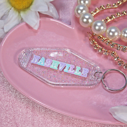 A Shop of Things - Glittery Nashville Keychain