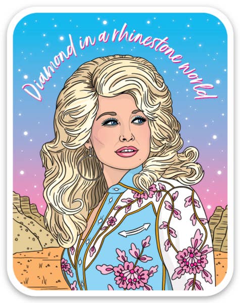 Dolly Diamond in a Rhinestone World Die Cut Sticker