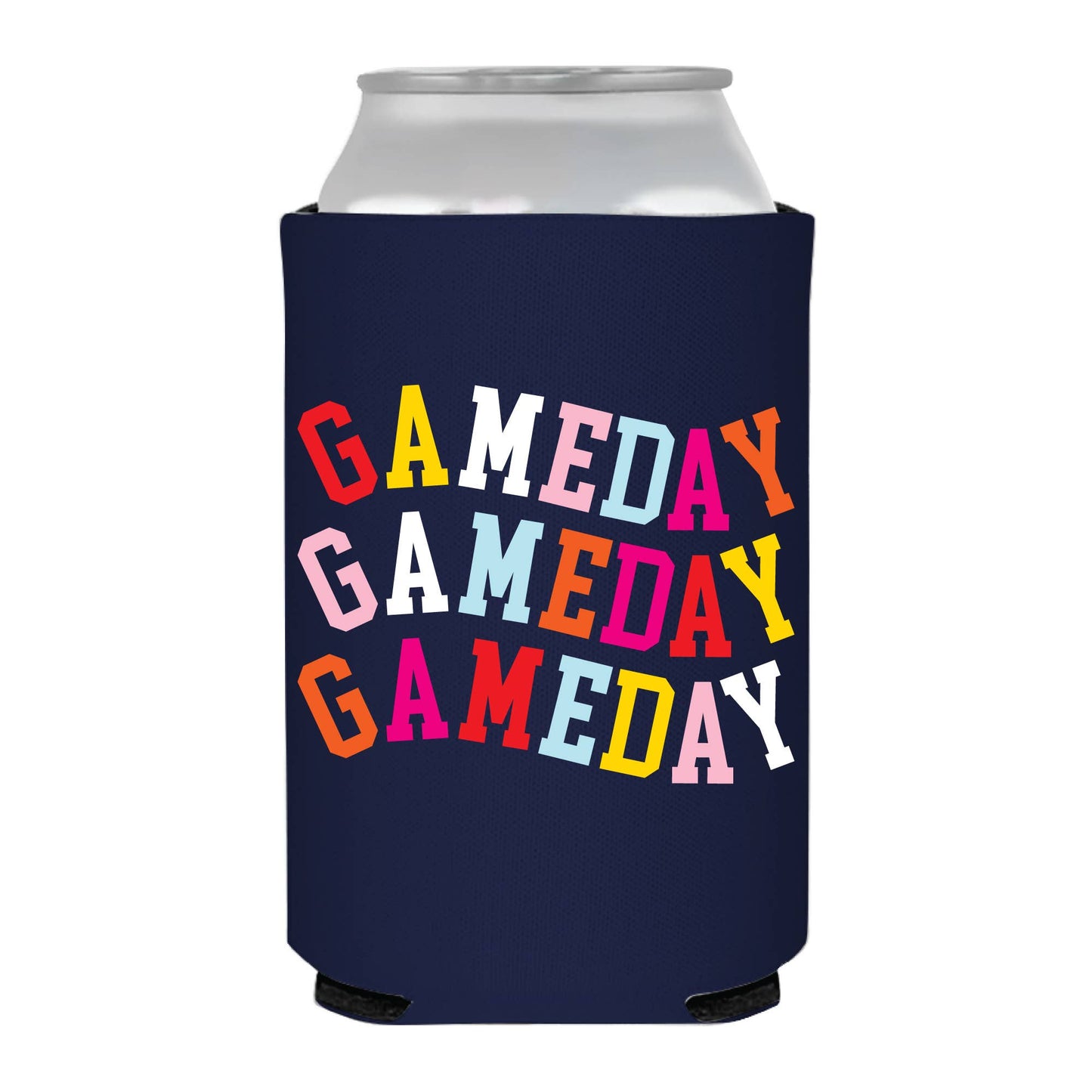 Game Day Rainbow Tailgate Party Football Can Cooler