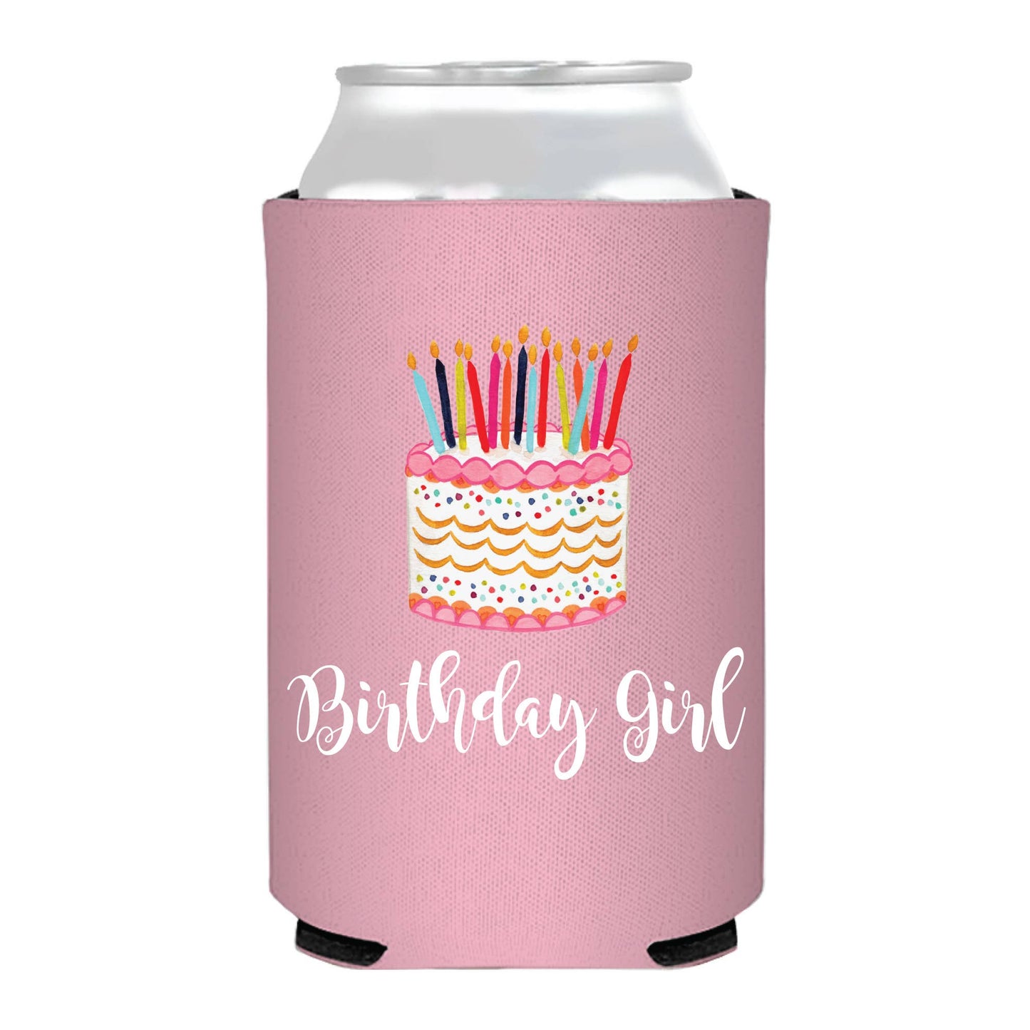 Birthday Girl Watercolor Cake Can Cooler