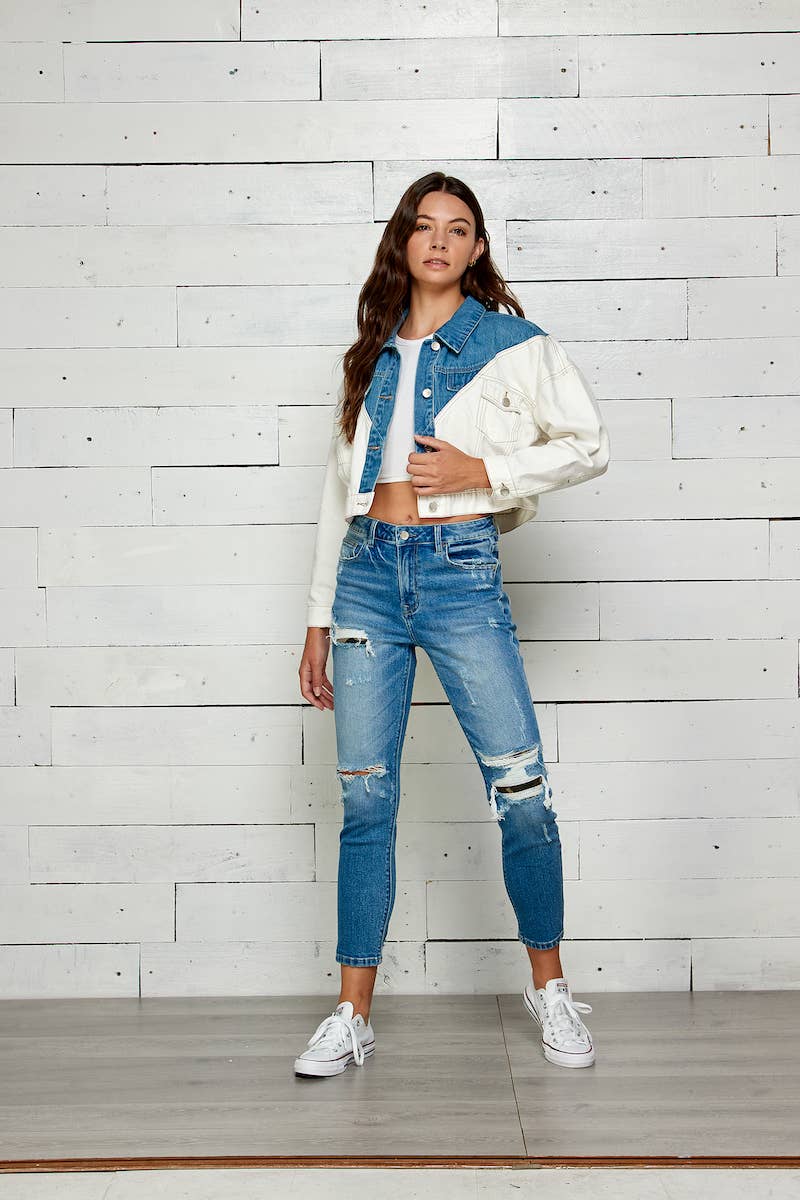 Oversized Two Tone Denim Jacket