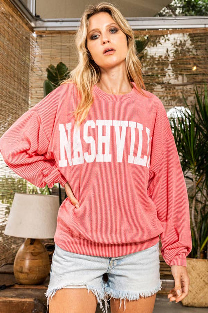 NASHVILLE Oversize Graphic Sweatshirt