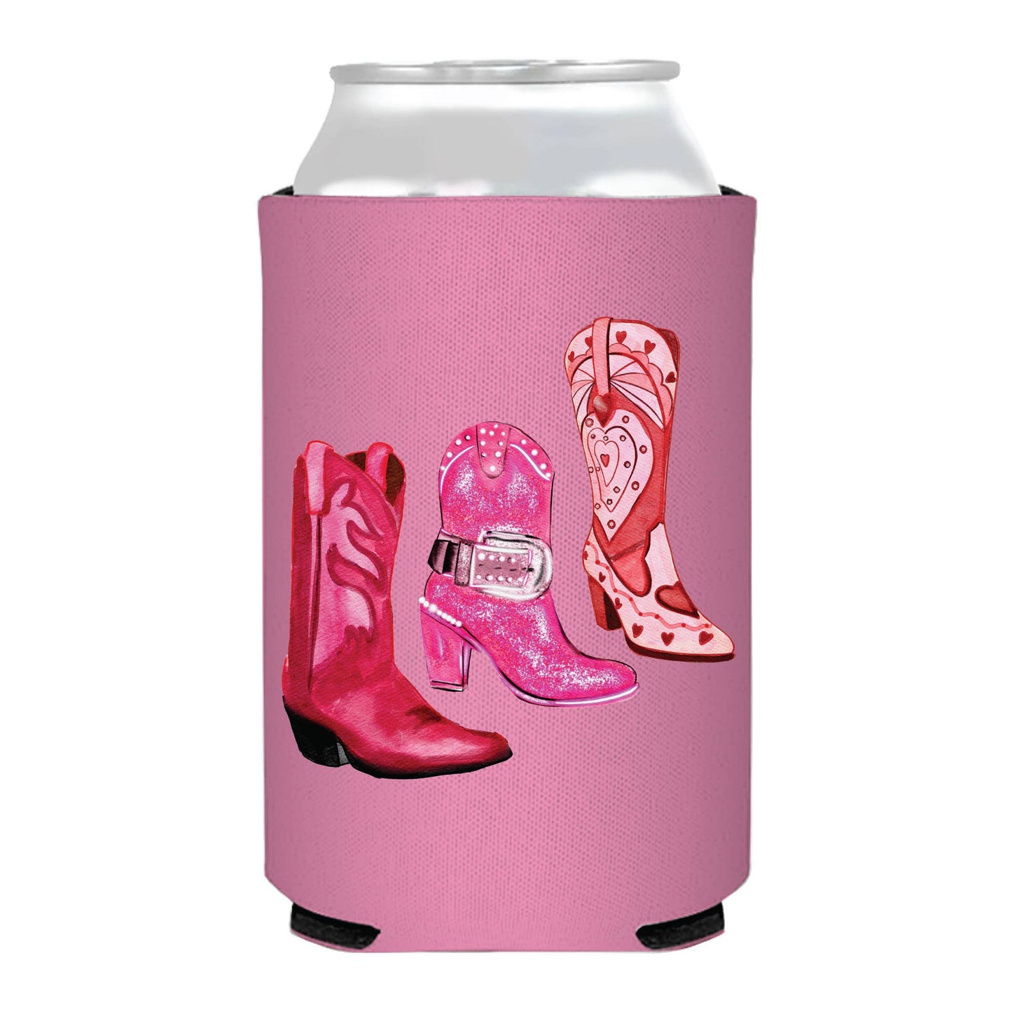 Cowgirl Boots Western Bling Can Cooler- Rodeo