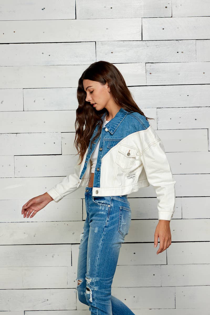 Oversized Two Tone Denim Jacket