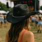 Black Twisted Cowboy Hat with Rhinestone Band