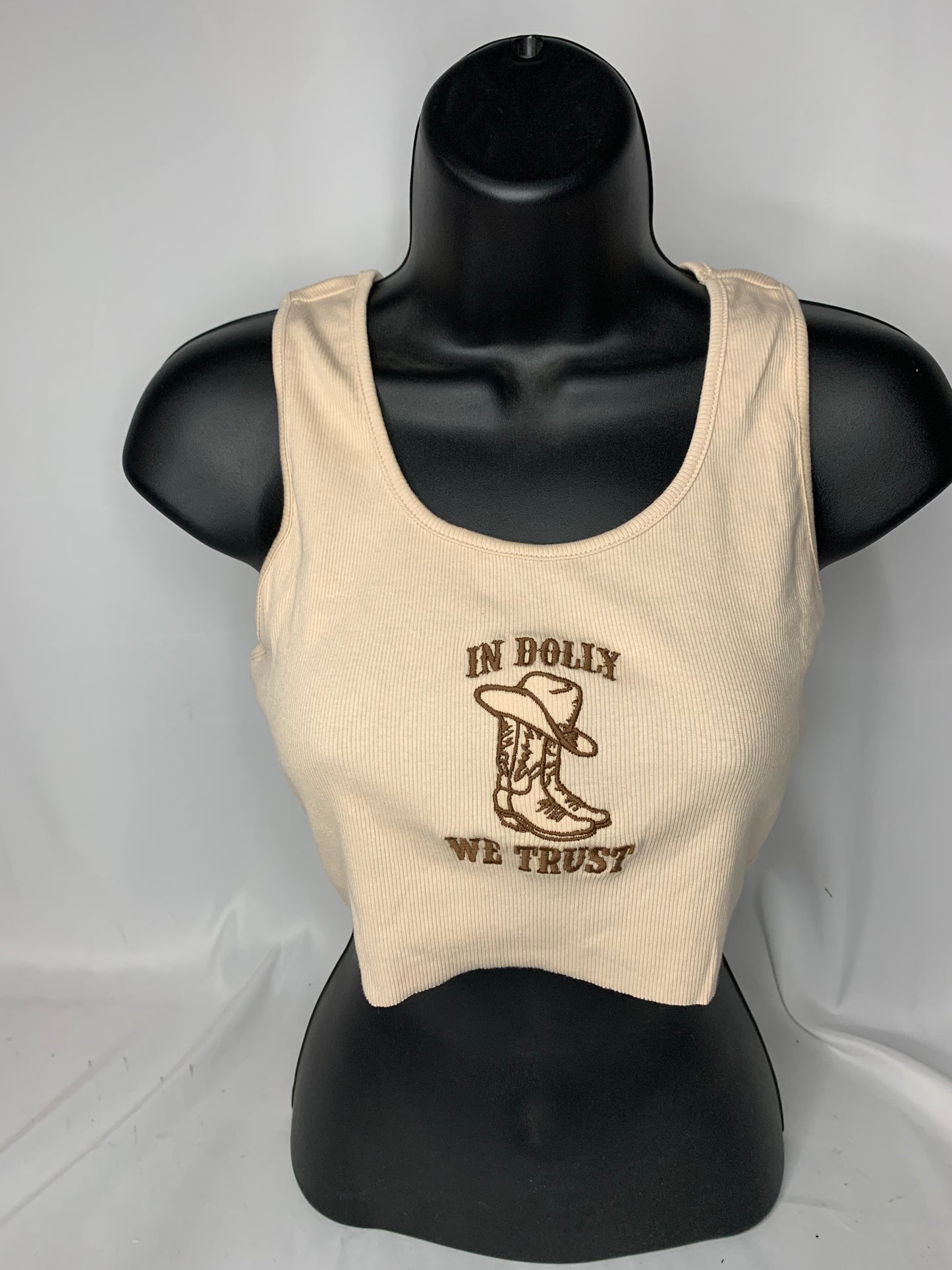 In Dolly We Trust Western Ribbed Tank