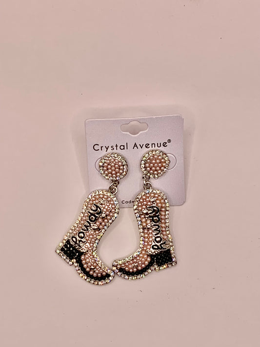 Howdy Beaded Boot Earring