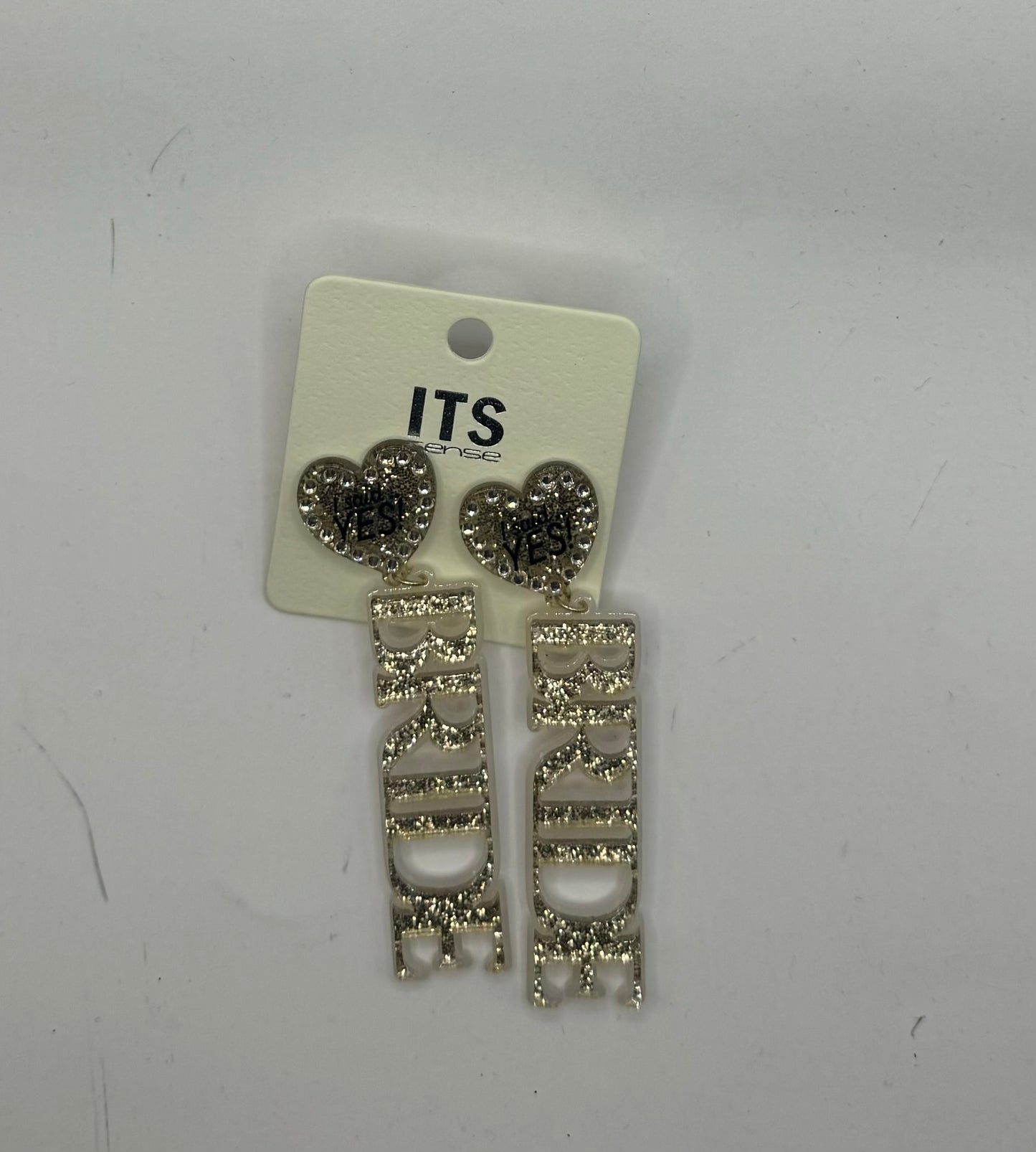 Bride "I Said Yes" Acrylic Glitter Earrings