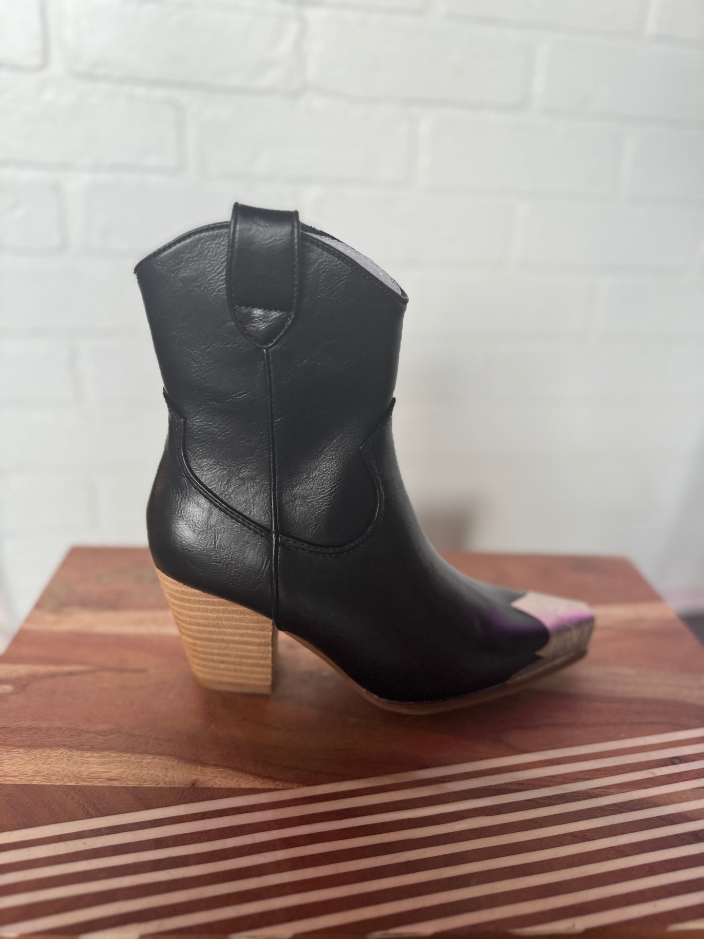 Western Boot with Silver Pointed Toe