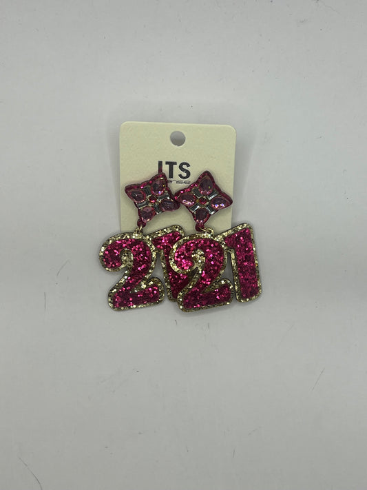 Pink/Gold 21st Earring