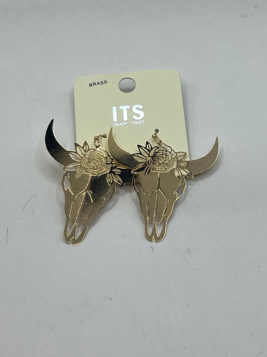 Flower cow skull Earring