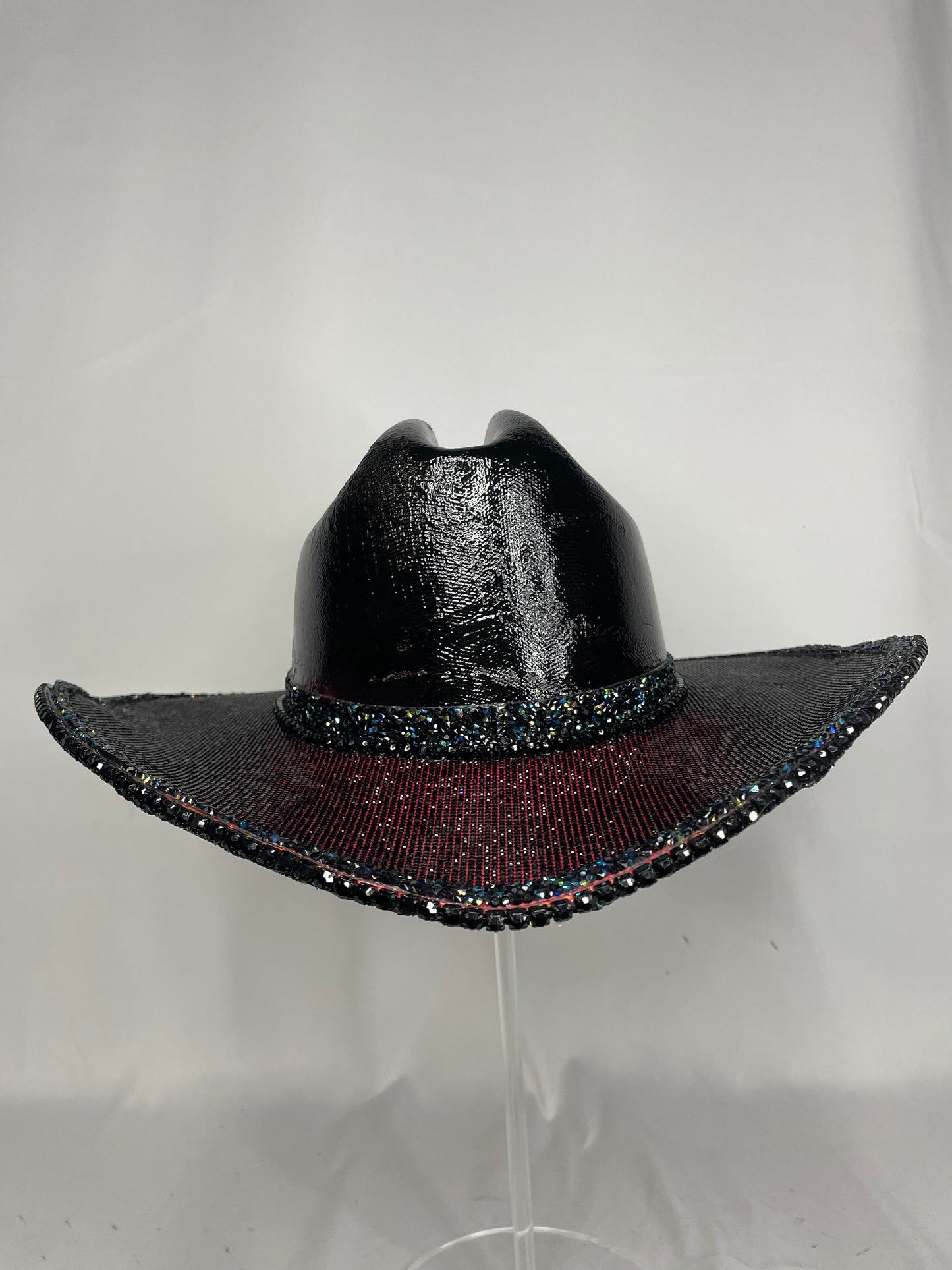 Custom Black Rhinestone Cowgirl Hat
