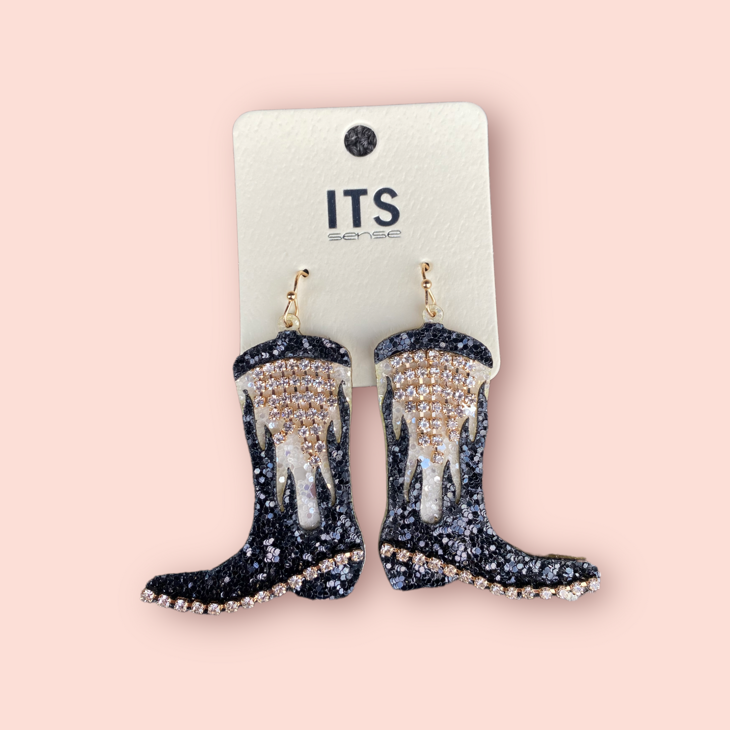 Glitter/Rhinestone Cowgirl Boots Earrings                                                                                                                                                                Glitter/Rhinestone Cowgirl Boot Earrings