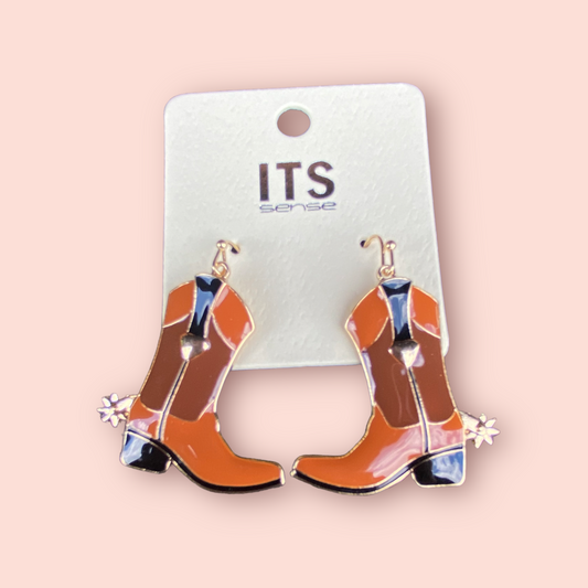 Enamel Cowboy Boot Earrings