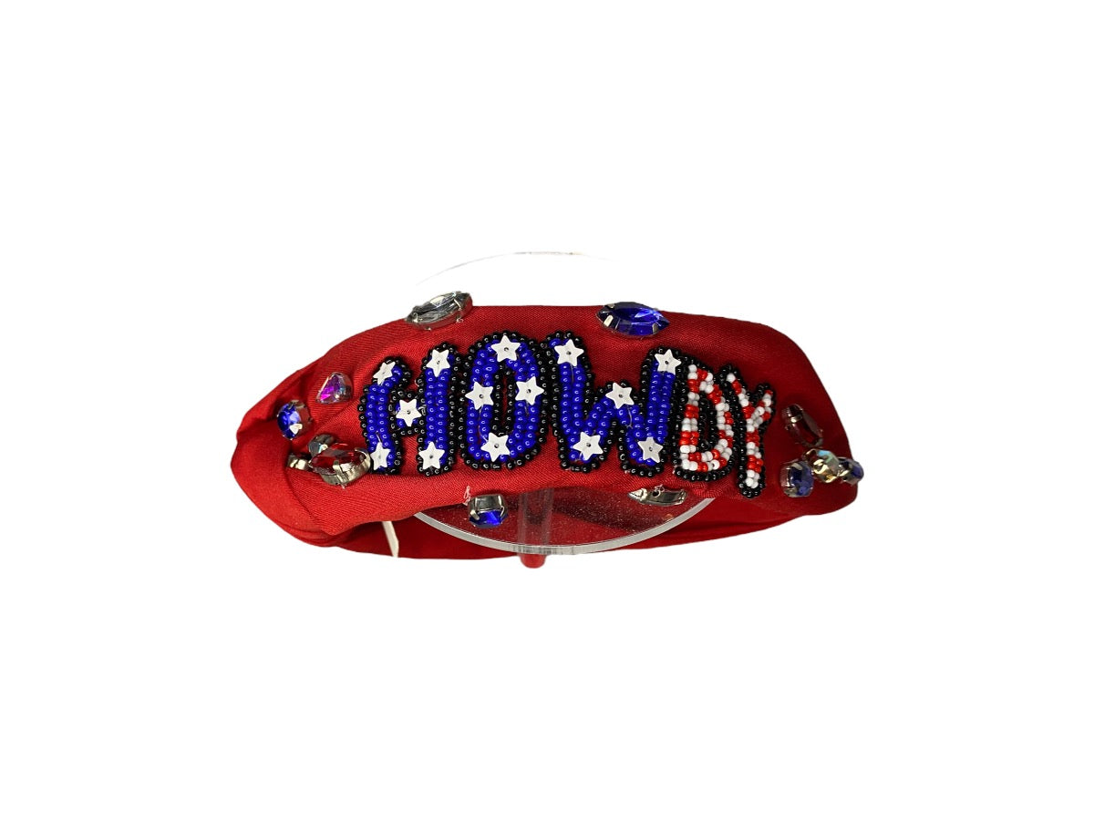 Howdy Headband - red, white and blue
