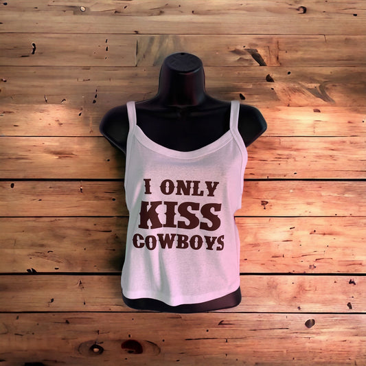 "Kiss Cowboys" Skinny Cropped Tank