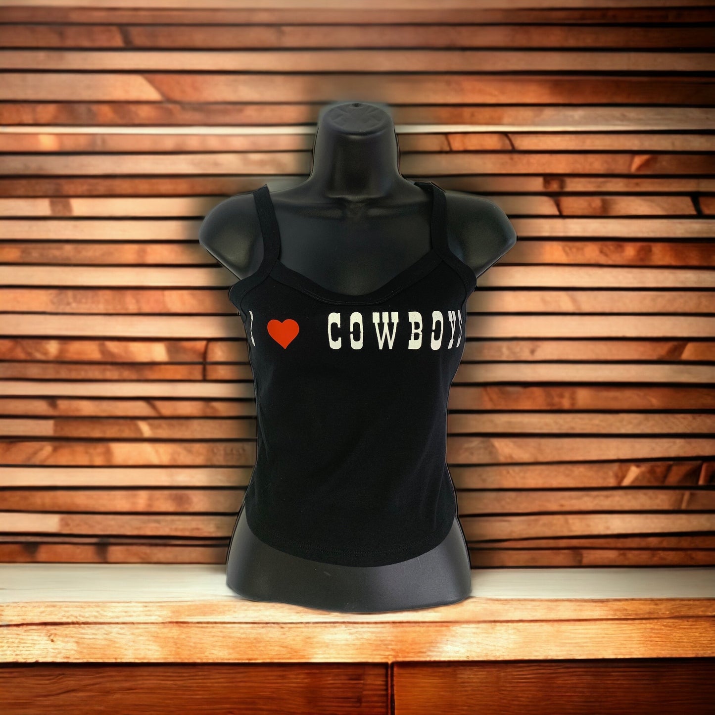 " I love Cowboys" Cropped Skinny Tank