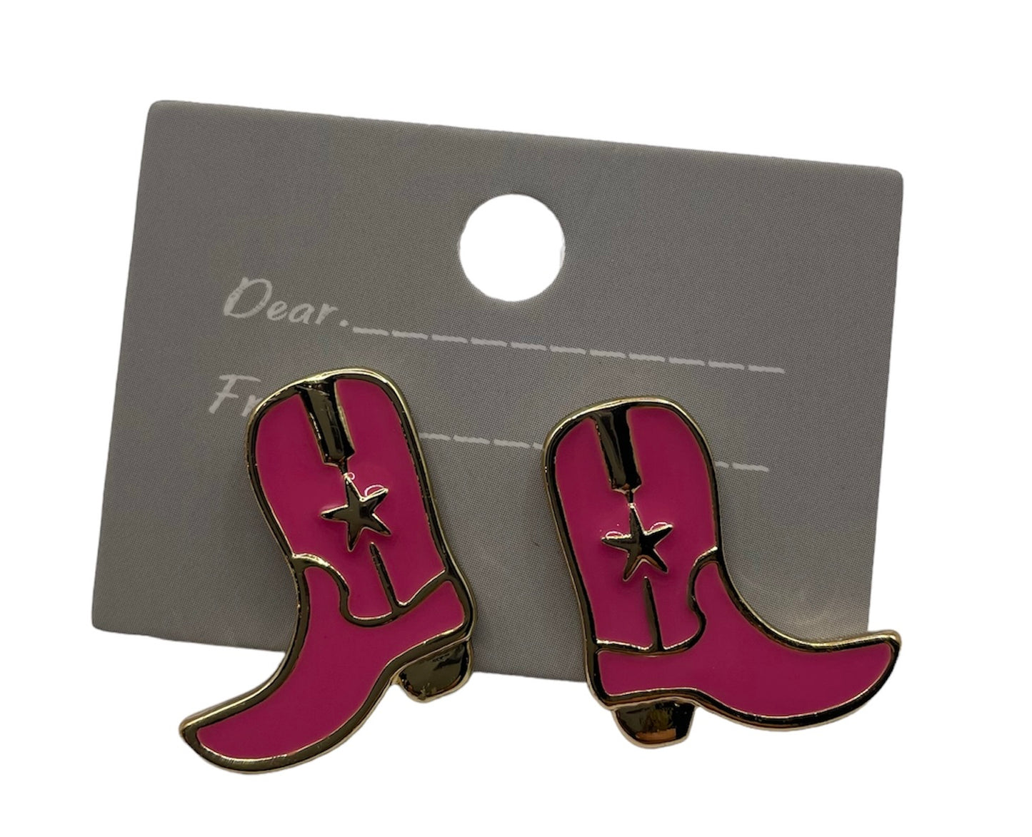 Pink Boot Stud Earrings