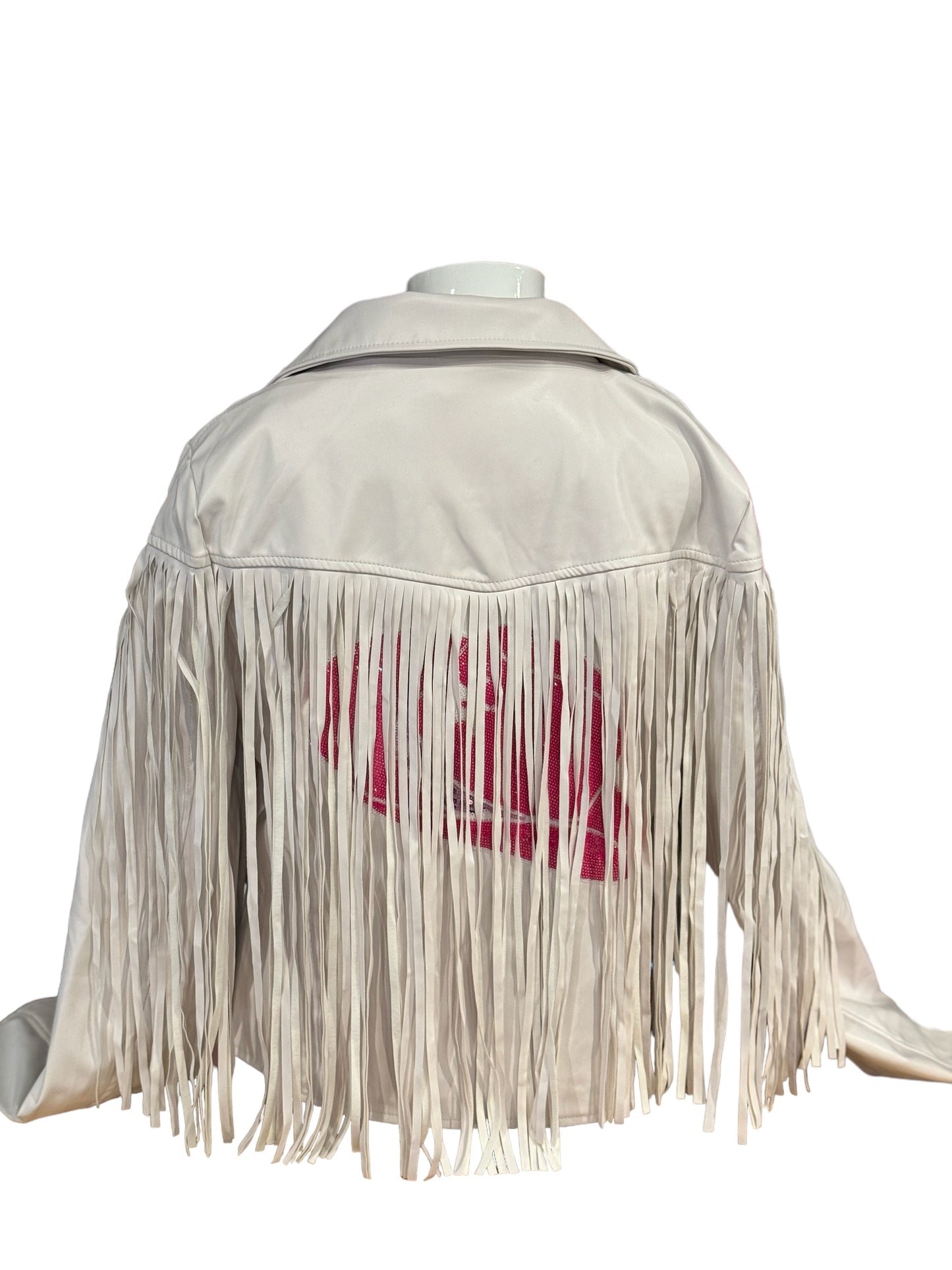 White Cowboy Hat Tassel Moto Jacket