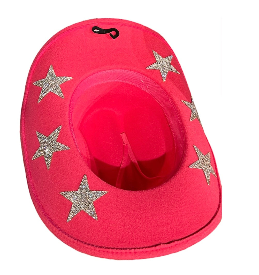 Vegan Felt Rhinestone Star Cowboy Hat
