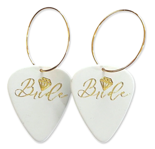 "Bride" Guitar Pick Earrings