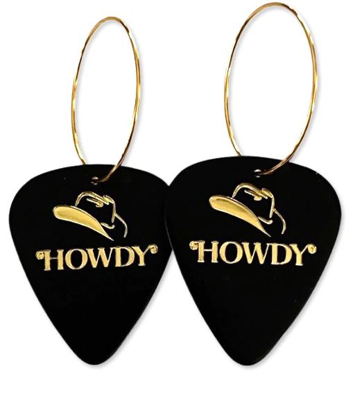 "Howdy" Guitar Pick Earrings