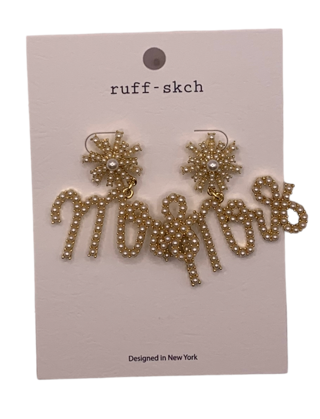 MRS. Rhinestone Dangle Earrings