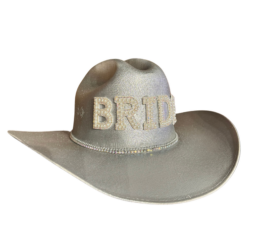 SILVER BRIDE COWGIRL HAT