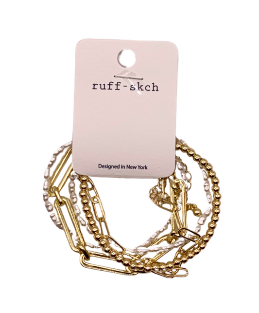 Gold Link Bracelet Stack