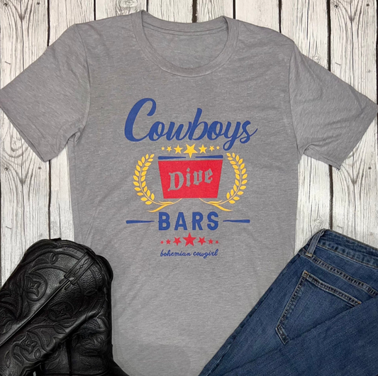 Cowboys Dive Bar Grey Tee