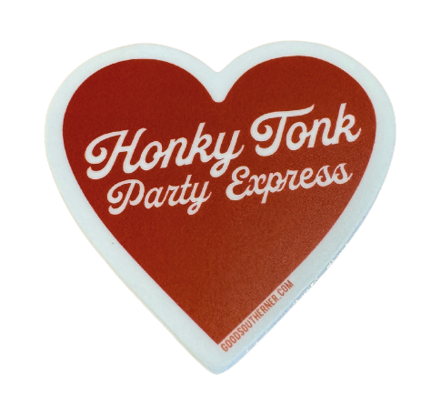 Honky Tonk Party Express Heart Sticker