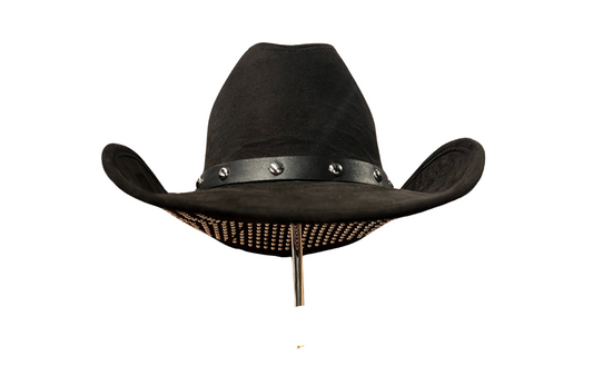 Black cowboy hat with studs