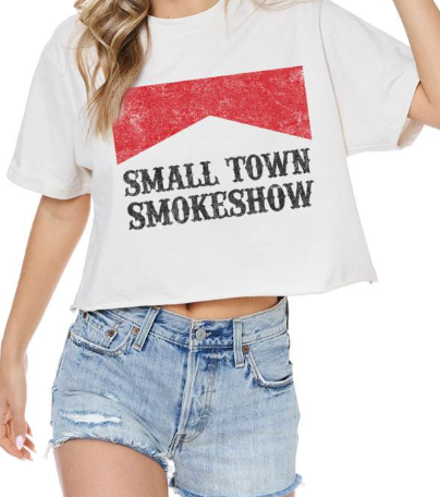 Small Town Smoke Show Cropped tee