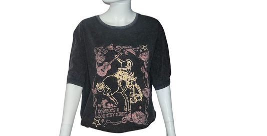 Metallic Cowboys and country music Tee