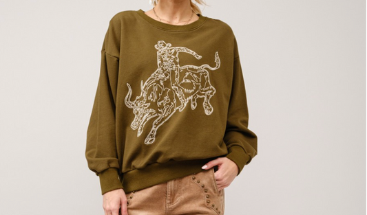 Western bronco crewneck