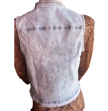 Denim bronco vest