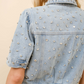 Light Wash Denim Button Up Rhinestone Shirt