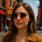 Round metal Frame Sunglasses