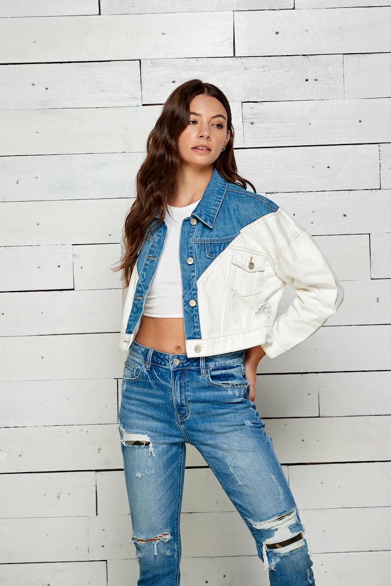 Oversized Two Tone Denim Jacket