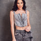 Acid Black Wash Corset Top