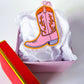 Pink Cowboy Boot Christmas Ornament | Trendy Ornament